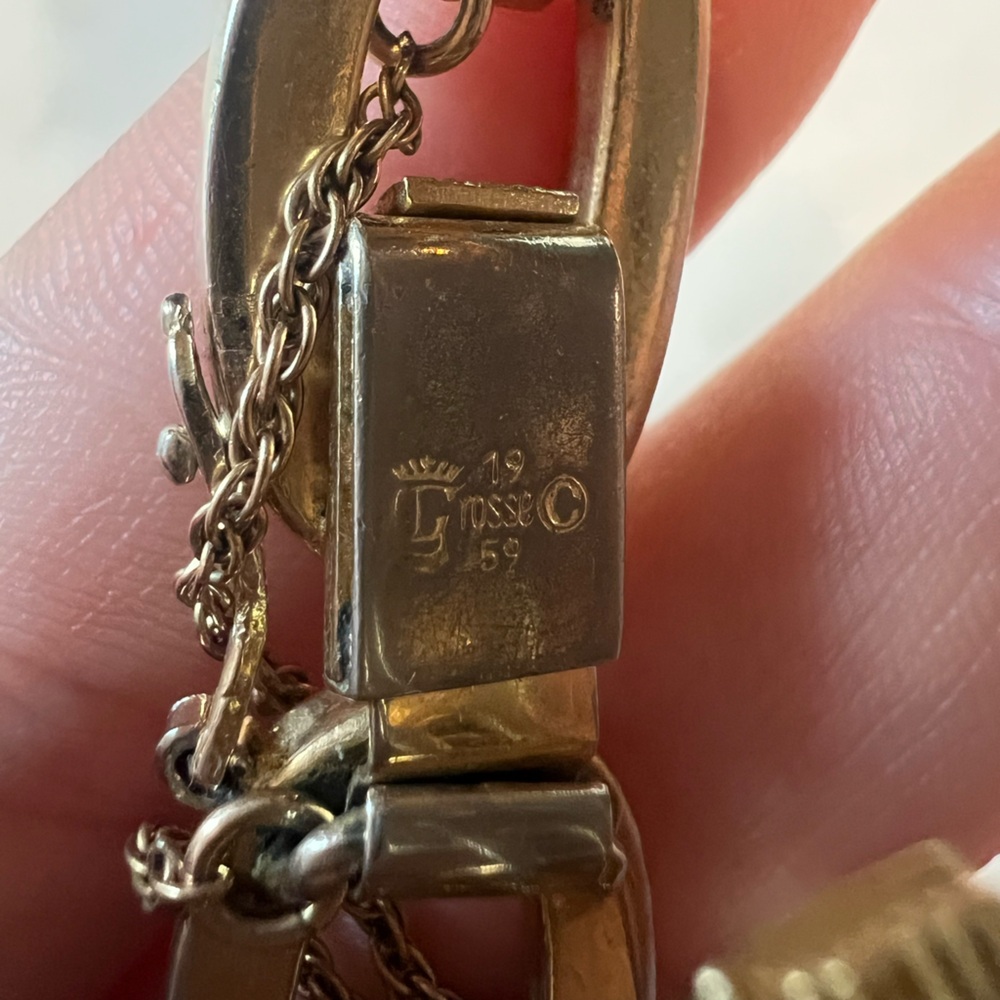 SOLD Vintage 1959 Grosse Germany Modernist Link Bracelet 7.75” | Dior Era - Picture 3 of 8